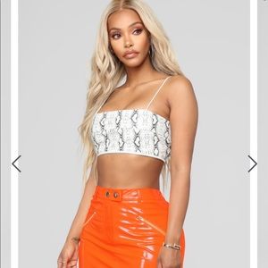 NWT Fashion Nova Snakeskin Print Crop Top